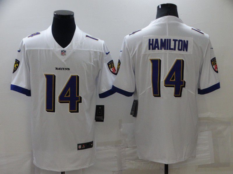 Men Baltimore Ravens 14 Hamilton White 2022 Nike Limited Vapor Untouchable NFL Jersey
